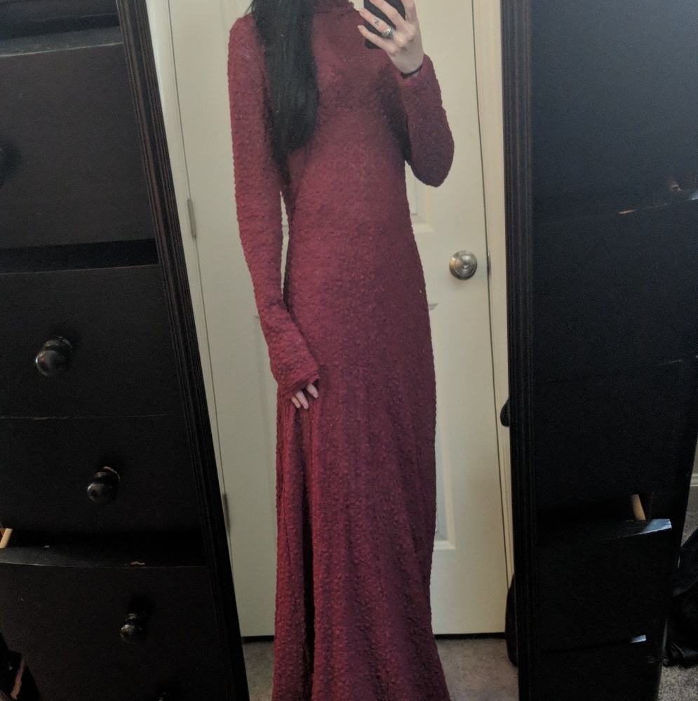 Free People red maxi dress